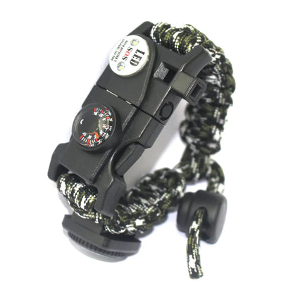 Outdoor Paracord Survival Bracelet with Fire Starter Tool