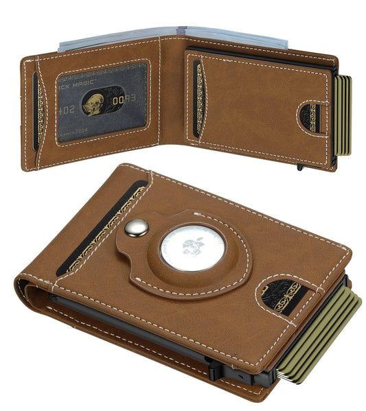 furid Airtag Wallet For Men - Apple Air Tag Wallet - Smart Wallet with Airtag Holder Rfid Pop Up Wallet Slim Minimalist