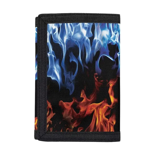 Coldinair Kids Wallets for Boys Fire Flame Wallet With Coin Pocket Trifold Coin Bag for Kids Ages 4-18Toddler Wallet for Boy Canvas Outdoor Sport Wallet for Childrens