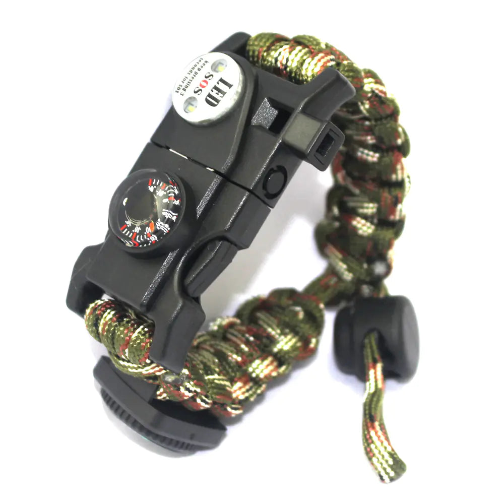Outdoor Paracord Survival Bracelet with Fire Starter Tool