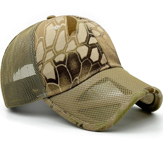 Masktide Camo Hat with Mesh Back Waterproof Front Camo Mesh Ball Cap Caps for Men USA Camo Trucker Hat Desert