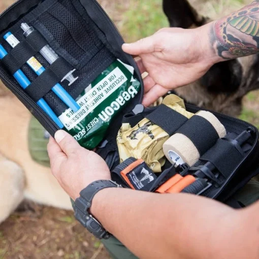 TacMed Solutions K9 Handler Trauma Kit -Tactical Equipment Shop K9HTK 1 stockedinuse