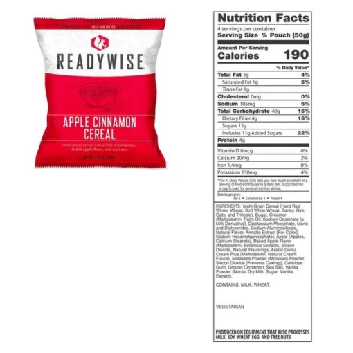 ReadyWise 1080 Serving Package Of Long Term Emergency Food Supply -Tactical Equipment Shop RW EM Apple Cinn grande b7acb717 8f30 4002 8123 534851c365da