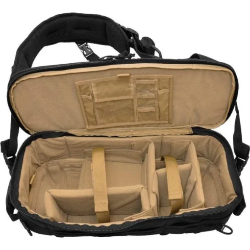 Hazard 4® Plan-B Hard™ (16 L) Shell Photo Sling Pack -Tactical Equipment Shop evc pbh blk main compartment open 1