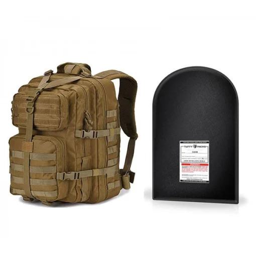 TuffyPacks Military Tactical Backpack + Level IIIA Bulletproof Armor Plate Package -Tactical Equipment Shop military tac tan 600x600 1